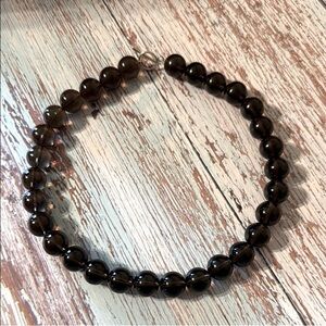 Smokey Quartz sterling silver 17" necklace